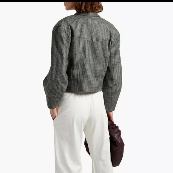 Veronica Beard Sybille Cropped Houndstooth Wool Blend Blazer, Size: 6 - Picture 4 of 9